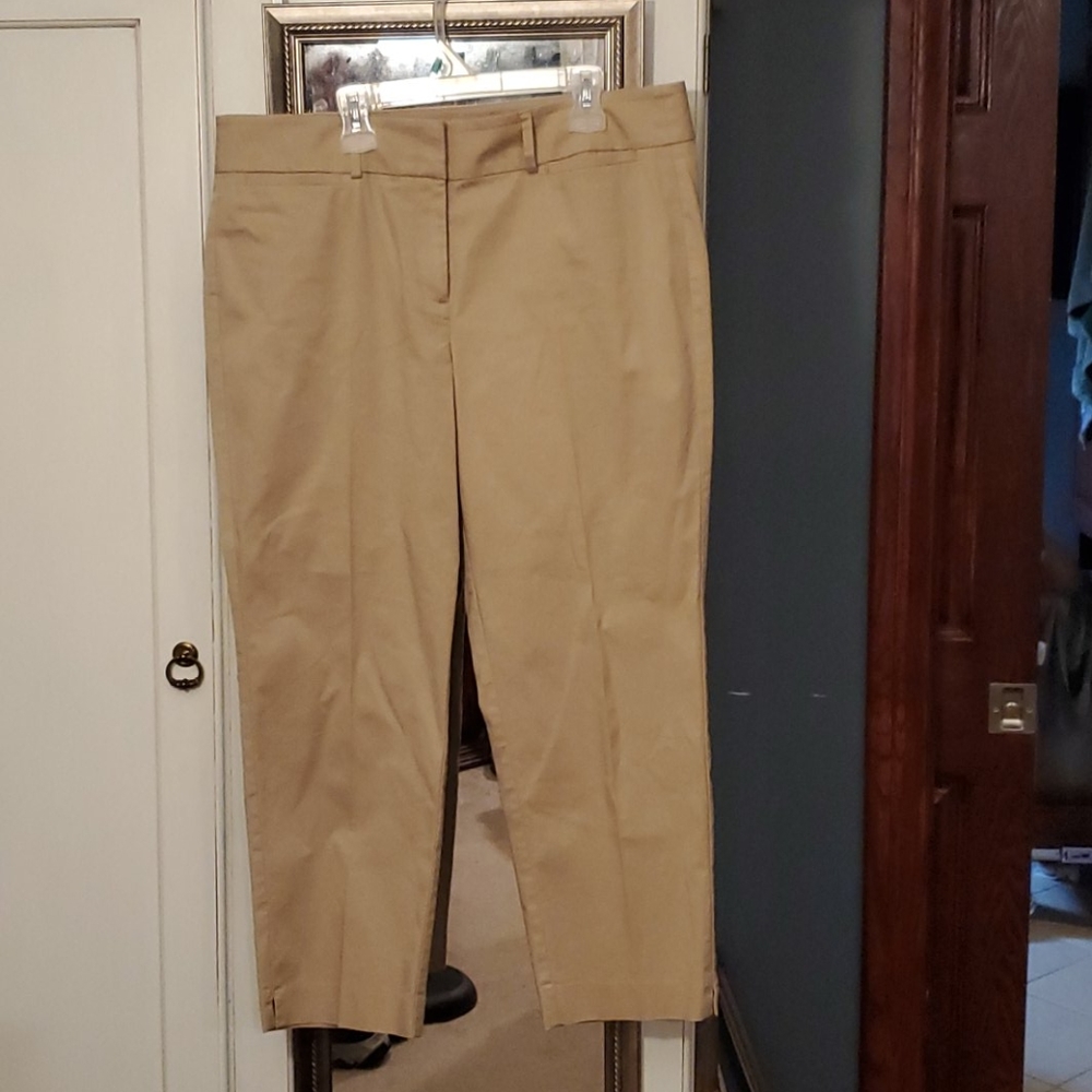 Khaki crop pants